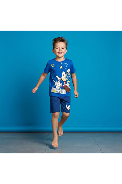 Sonic 2-piece cotton set, short sleeve Go Faster Blue