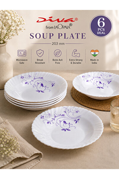 La Opala LaOpala Classique Dazzle Purple Soup Plate – 203mm | 6 Piece Set