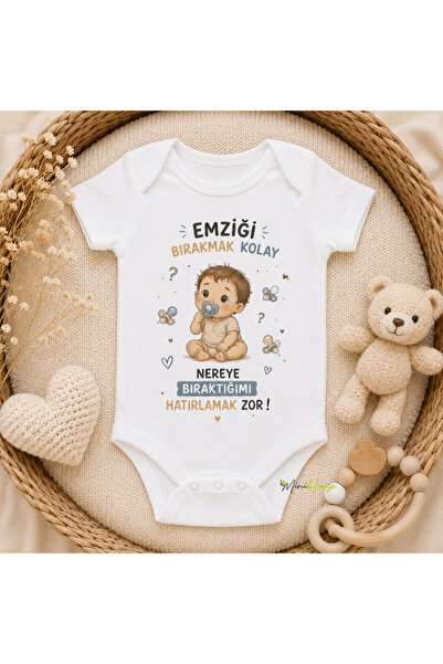 MiniHouse Spiritual Funny Pacifier with the Writing "Stop" Baby Bodysuit