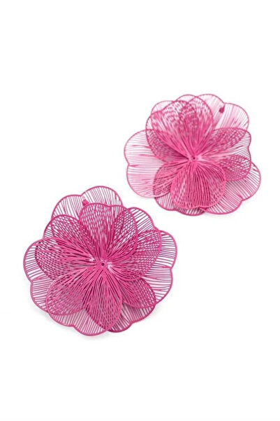Marsilyan Nvdn- Ieg - Metal Flower Earrings - Pink Iegrs-Nvdn1