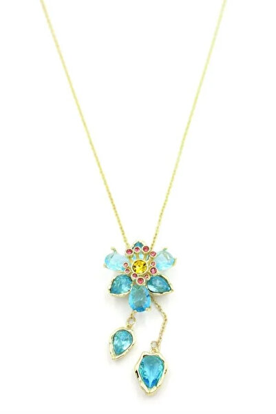 Marsilyan Nvdn- Ieg - Swr Flower Necklace - Turquoise Iegrs-Nvdn1