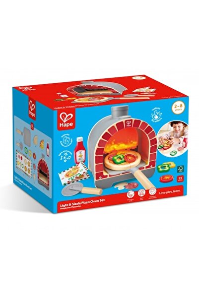 Hape Set interactiv din lemn, Hape, cuptor de pizza cu accesorii, 23 piese