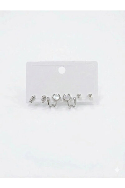 Marsilyan Nvdn- Ieg - Set of Six Earrings with Cat and Fishbone Detail Iegrs-...
