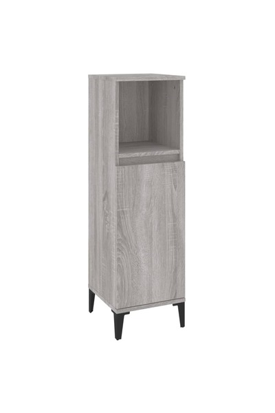 vidaxl Dulap de baie, gri sonoma, 30x30x100 cm, lemn prelucrat
