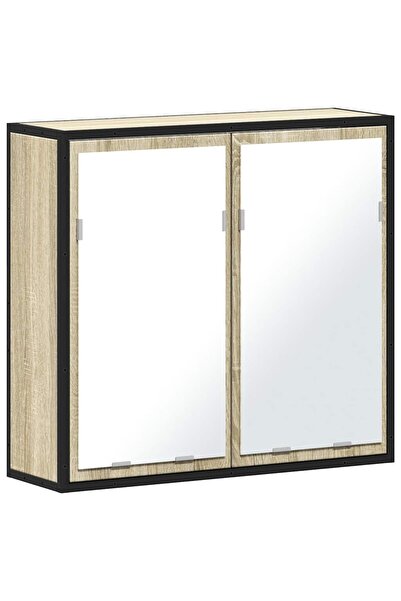 vidaxl Dulap cu oglindă pentru baie, stejar Sonoma, 65x20x60 cm, lemn stratif...