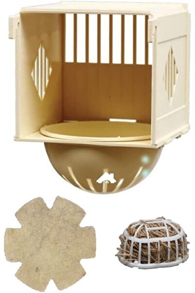 Yıldızan Terra Organik Plastic External Canary Nest + Felt + Nest Cover Terra...