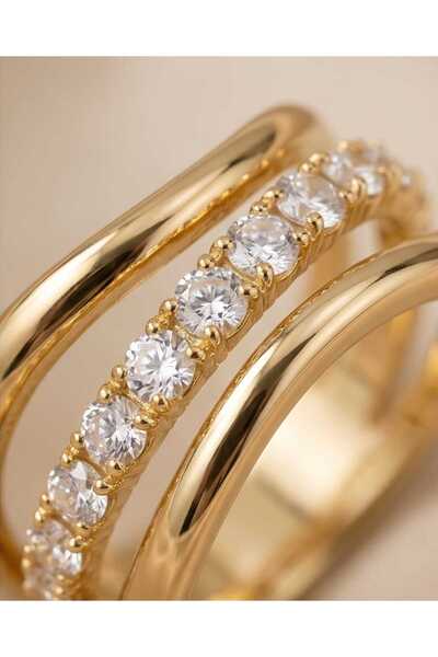 XUPING JEWELRY خاتم بتصميم موجي مرصع بحجر الزركون