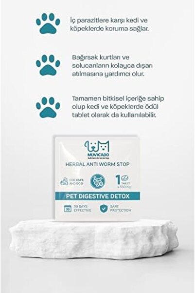 Yıldızan Madinka Kedi Köpek Worm Stop İç Dış Parazit Damla Tablet Seti Madink...