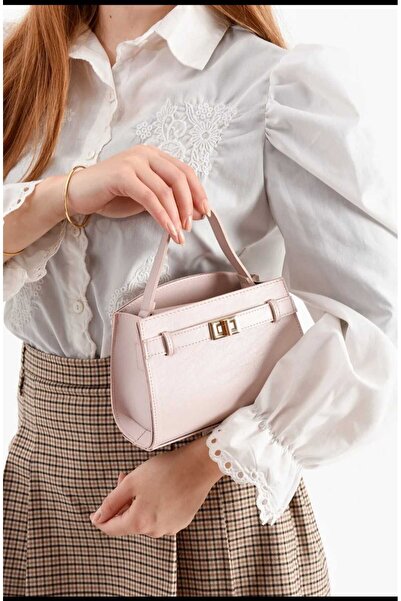 ÖZÜM ÇANTA Women's Long Strap Shoulder and Crossbody Bag Powder