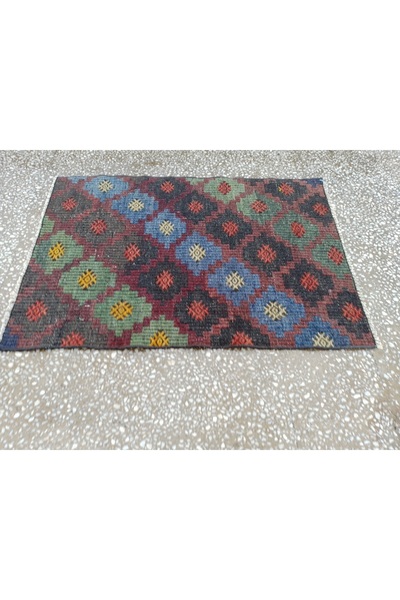 ŞAHMERDANOĞLU Handwoven Wool and Goat Hair Ethnic Patterned Decorative Rug 72X100 cm 4Tos7
