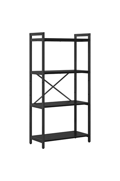 vidaxl Raft pentru cărți Stejar Negru 40 x 30 x 85 cm Lemn compozit
