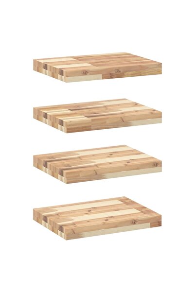 vidaxl Rafturi suspendate 4 buc. 60x30x2 cm lemn masiv acacia netratat