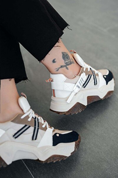 Parponi Trow Women's Lace-Up Thick-Soled Sneakers Navy Blue
