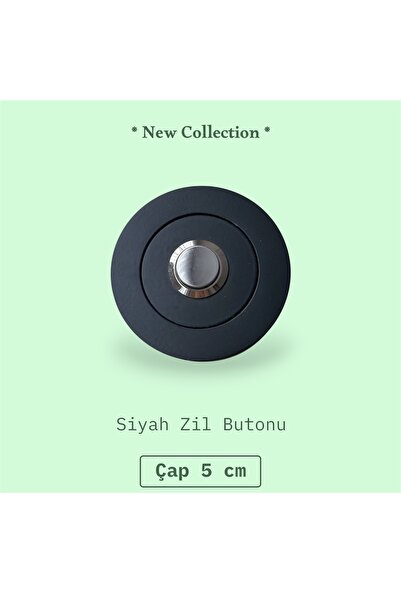 ÖZDEN BRONZ Siyah Yuvarlak Zil Butonu 5 cm
