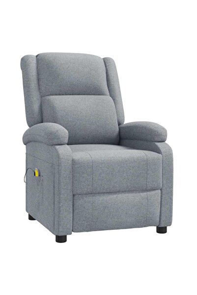 vidaxl Fotoliu de masaj, gri deschis, material textil