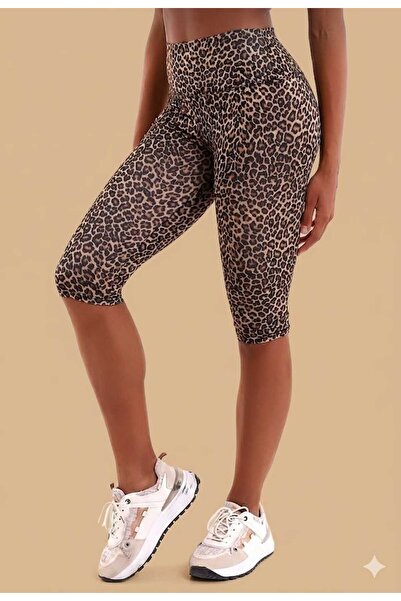 SUERTO LEOPARD Ženske sportske i ležerne kapri leggins sa visokim strukom za ...