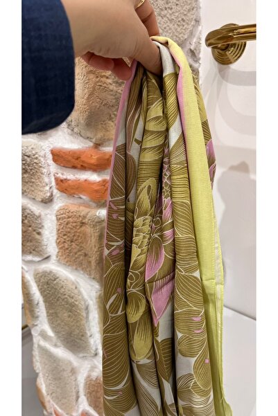 EB SCARF Floral Patterned Viscose Cotton Shawl
