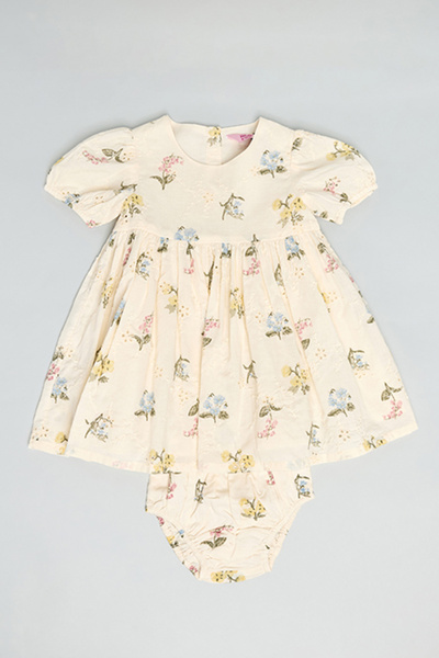 R&B Printed Fit & Flare Dress with Bloomers