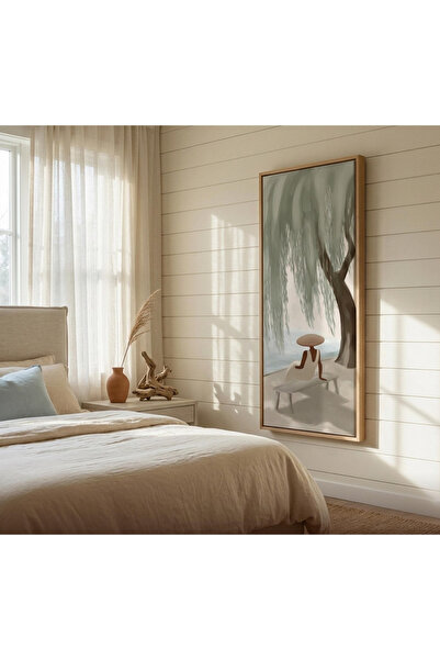 Tuba Decor Tek Parça Gerçek Ahşap Yatay Panorama söğüt ağacı