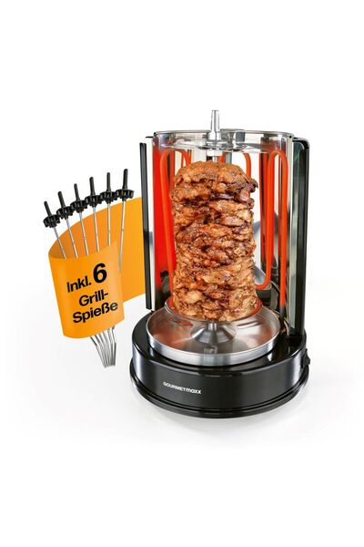 GOURMETmaxx kebap ızgarası | kebap, jiroskop, şiş kebap için dikey elektrikli...