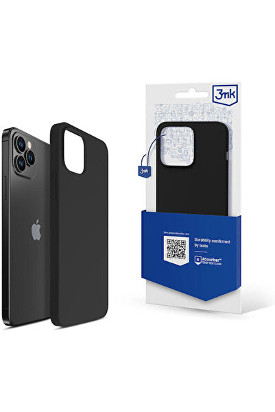 3MK Husă spate din silicon de 2mm, neagră, pentru 6 7 " (iPhone 12 Pro Max)