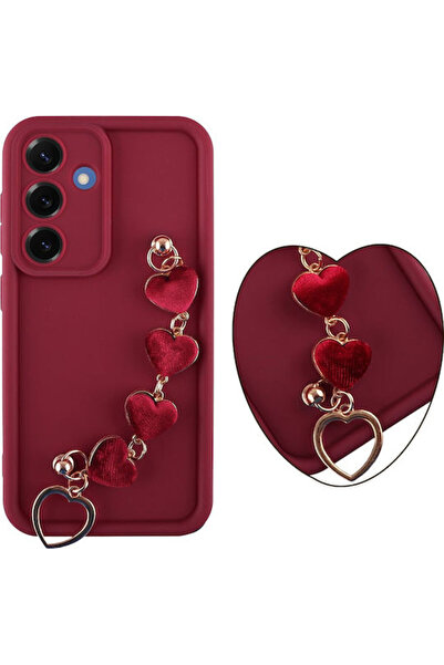 Other Volte-Tel Hearts Θήκη Πλάτης Σιλικόνης με Λουράκι Μπορντό (Galaxy S25)