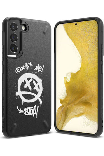 Ringke Onyx Design Πίσω Θήκη Σιλικόνης με Σετ Λουράκι με Γυάλινο Γκράφιτι Μαύ...