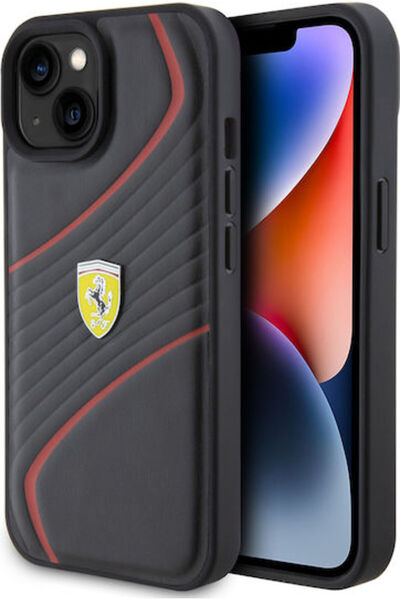 Ferrari 6.1 " Πίσω Κάλυμμα Πλαστικό Μαύρο (iPhone 15) Κωδικός: FEHCP15SPTWK