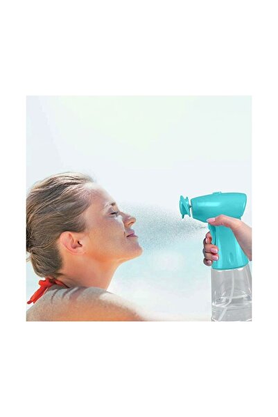 Zet Handheld Fan with Sprayer Turquoise, 350 ml, Quick Cooling for Beach and ...