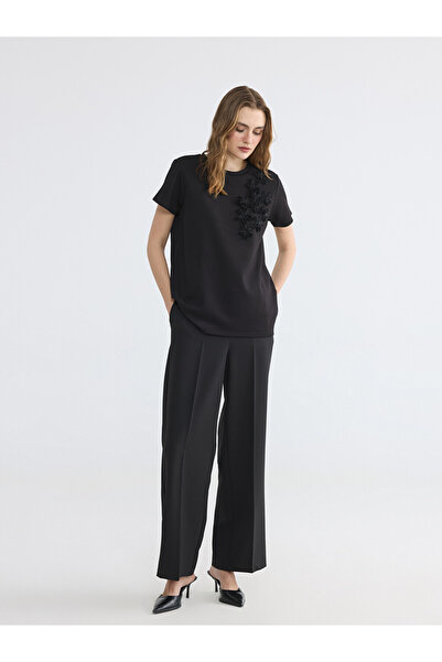 LC Waikiki Black Regular Fit Women's Trousers