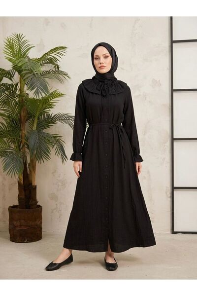 Foremia Collar Tunnel Dress-Black