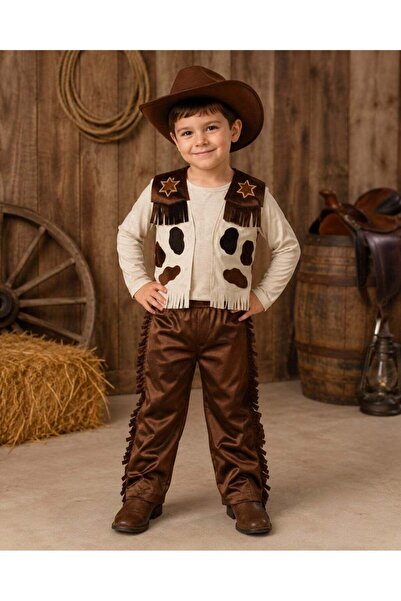joyland Kids Cowboy Costume, Wild Print Cowboy Fancy Dress Set with Vest and ...