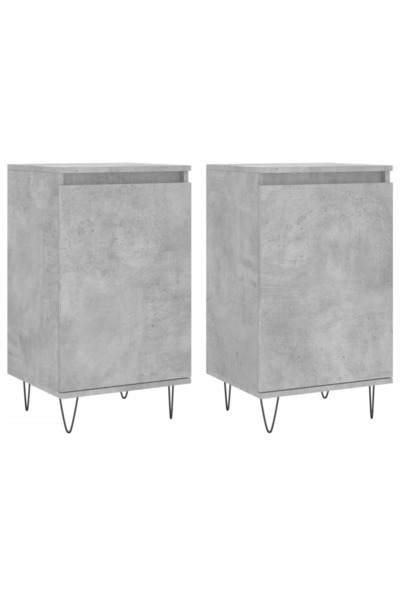 vidaxl Cabinets, 2 pcs., concrete grey, 40x35x70 cm, processed wood