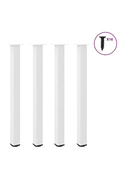 vidaxl Picioare de masă de bar, 4 buc., alb, 110-112 cm, oțel