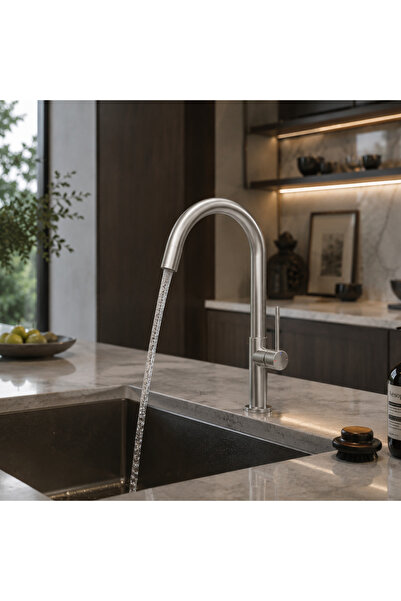 Newarc Bold Brushed Nickel Kitchen Sink Faucet 910731N