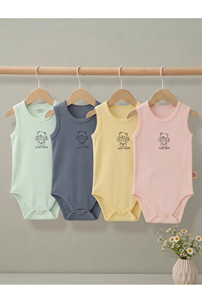 %100 organik pamuk 4 lü cıtcıtlı bebek / bebek zıbın