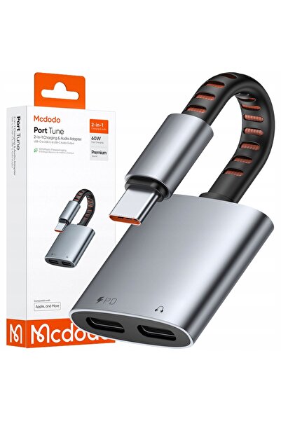 Mcdodo Cablu adaptor USB-C la USB-C 2x Tip C 2 în 1 OTG 60W