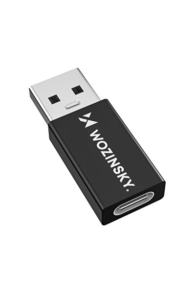 WOZINSKY Adaptor OTG USB-A la USB-C pentru telefoane Xiaomi Oppo Samsung Negru