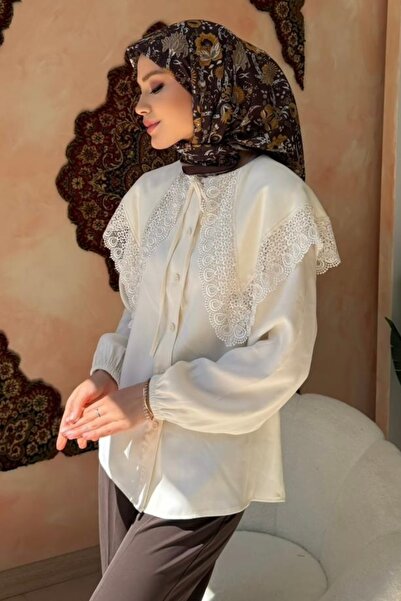 İmajButik وشاح ناعم منقوش باللون البني