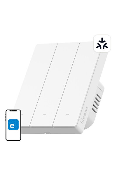 Sonoff Comutator Wifi M5-3C pentru Casă Inteligentă Google Alexa 3 Canale Matter