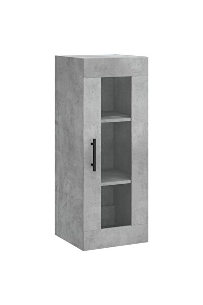 vidaxl Wall-mounted cabinet, concrete gray, 34.5x34x90 cm