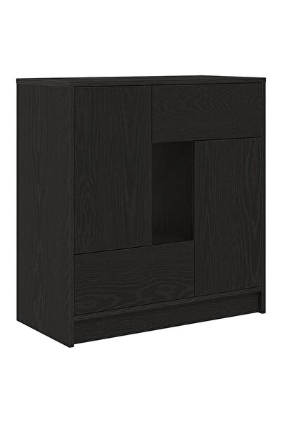 vidaxl Bufetă cu sertare și uși Stejar negru 70,5x34x74,5 cm