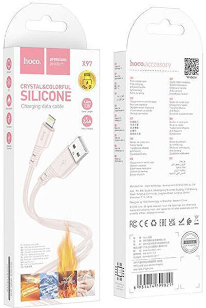 hoco. Hoco X97 Καλώδιο USB-A σε Lightning 60W Ροζ 1μ (HC-X97LPI)