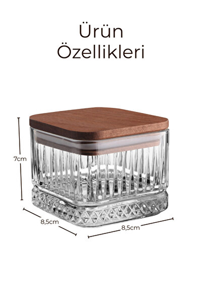Nandy Home El Yapımı Cam, 6'lı Set Kare, Kahvaltılık ve Çerezlik