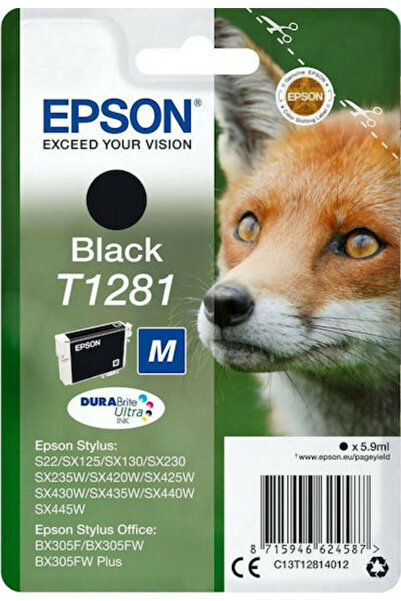 EPSON T1281M Γνήσιο Μελάνι Εκτυπωτή InkJet Μαύρο (C13T12814010)