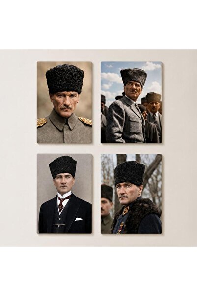 nesnelgift Σετ 4 τεμαχίων Ataturk - 15x20 εκ., MDF 3 χιλ., Εκτύπωση UV