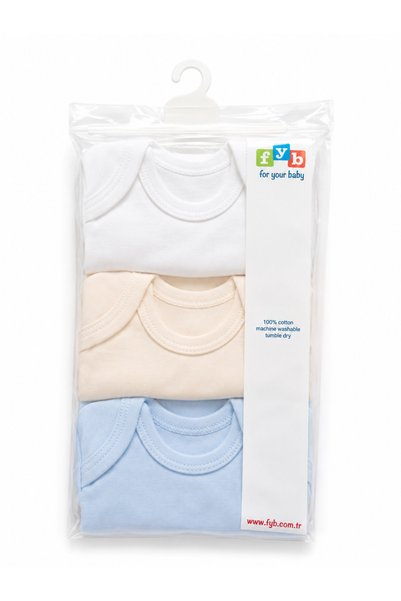 FYB Baby Short Sleeve Snap Fastener Bodysuit 3-Pack 100% Cotton
