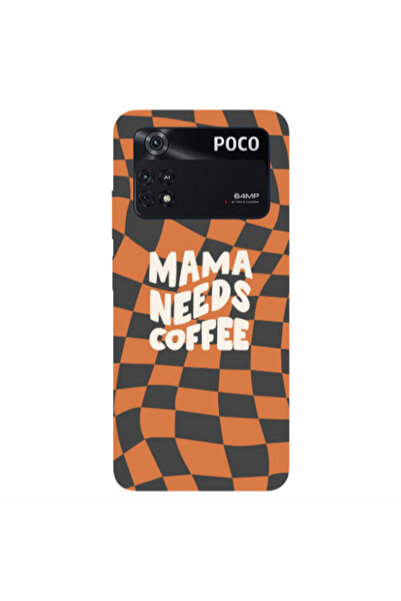 Other Xiaomi Poco M4 Pro 4G Mama needs coffee Transparent Silicone TPU Θήκη