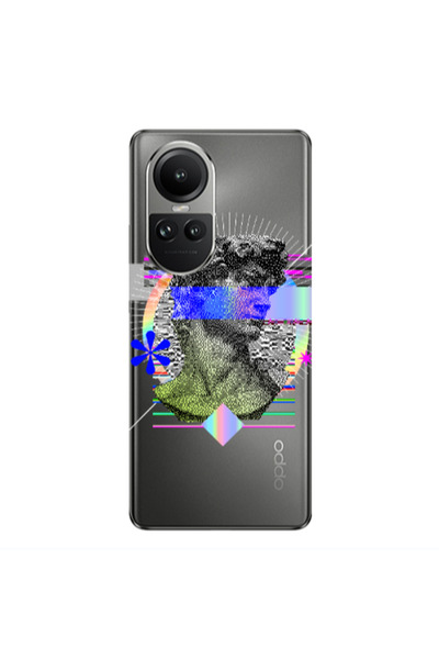Other Oppo Reno10 5G Statue pixels Transparent Silicone TPU Θήκη