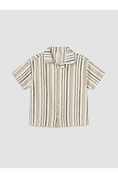 LC Waikiki Ecru Striped Poplin Baby Boy Shirt